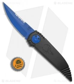 Paragon Phoenix Knife Black (3.8" Blue Cerakote Serr) -Elite Folds Asheville Steel Paragon Phoenix Black Blue Cerakote Serr BHQ 74137 jr bottlecap