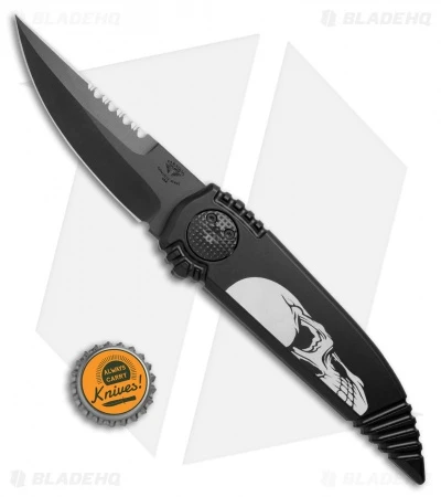 Paragon Phoenix Knife Death Head Black (3.8" Black Serr Swedge) 4 Paragon Phoenix Knife Death Head Black (3.8" Black Serr Swedge) - Image 4