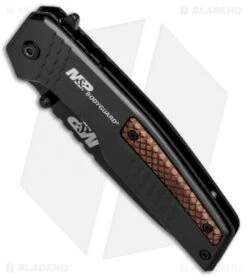 Elite Folds -Elite Folds MP Bodyguard Tanto LL Black Al Wood Black Serr 1085900 BHQ 82111 jr spine