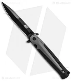M&P Dagger Liner Lock Knife Gray Steel/Black GRN (3.8" Black) 1085898