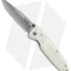 Mcusta Classic Wave Clip Point Liner Lock Knife White Corian (3.4" Damascus)