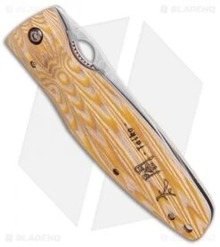 Mcusta Hideyoshi Liner Lock Knife Pakkawood (3.75 Hammered) MC-0182G -Elite Folds Mcusta Hideyoshi Liner Lock Knife Pakkawood 3.75 Hammered MC 0182G BHQ 96992 LS Side