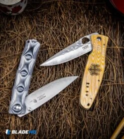 Mcusta Minari Liner Lock Knife Bamboo Pattern Black/Blue (3.375" Satin) -Elite Folds Mcusta Hideyoshi Liner Lock Knife Pakkawood Hammered MC 0182G BHQ 96992 kp woven web