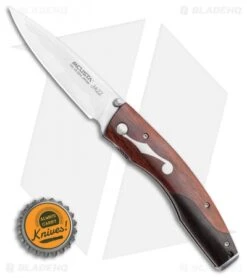 Mcusta Jazz Liner Lock Knife Cocobolo/Ebony Wood (3.3" Damasteel) MC-0171D -Elite Folds Mcusta Jazz Liner Lock Knife Cocobolo Ebony Wood 3.3 Damascus MC 0171D BHQ 90737 LS Bottlecap