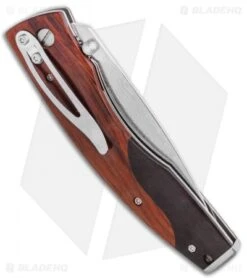 Mcusta Jazz Liner Lock Knife Cocobolo/Ebony Wood (3.3" Damasteel) MC-0171D -Elite Folds Mcusta Jazz Liner Lock Knife Cocobolo Ebony Wood 3.3 Damascus MC 0171D BHQ 90737 LS Side