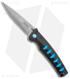 Mcusta Katana Liner Lock Knife Black/Blue Aluminum (3.25" Satin) MC-41C