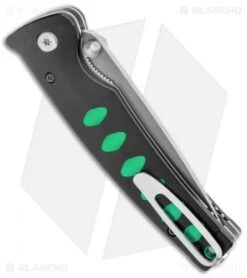 Mcusta Katana Manual Folder Knife Black W/Green Accents (3.4" Satin) -Elite Folds Mcusta Katana Manual Black Green Accents Seki Japan MC 0044C BHQ 135936 jr side