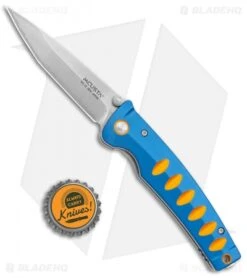 Mcusta Katana Manual Folder Knife Blue W/ Orange Accents (3.375" Satin) -Elite Folds Mcusta Katana Manual Blue Orange Accents Seki Japan MC 0042C BHQ 5824 jr bottlecap