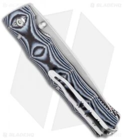 Mcusta Minari Liner Lock Knife Bamboo Pattern Black/Blue (3.375" Satin) -Elite Folds Mcusta Minari Liner Lock Knife Bamboo Pattern BlackBlue 3.375 Satin MCU201G BHQ 112659 LS Side