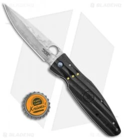 Mcusta Nobunaga Knife Black Micarta (3.75" Hammered) MC-0181G -Elite Folds Mcusta Nobunaga Black Micarta Hammered Damascus MCU181G BHQ 96991 jr bottlecap