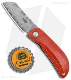 Mcusta Petit Manual Orange/Blue Micarta (1.9" Damascus) MC-211D -Elite Folds Mcusta Petit Blue Orange Micarta Rock Texture Damascus MC 213D BHQ 135934 jr bottlecap