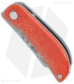 Mcusta Petit Manual Orange/Blue Micarta (1.9" Damascus) MC-211D -Elite Folds Mcusta Petit Blue Orange Micarta Rock Texture Damascus MC 213D BHQ 135934 jr spine