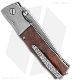 Mcusta Shinra Maxima Bamboo Liner Lock Knife Ironwood (2.75" Satin) MC-145G -Elite Folds Mcusta Shinra Maxima Bamboo LL Ironwood Damascus BHQ 106059 jr side