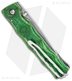 Mcusta Shinra Maxima Folding Knife Green Pakkawood (3.375" Satin) -Elite Folds Mcusta Shinra Maxima Green Pakkawood SPG2 BHQ 106061 jr side