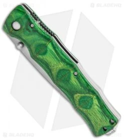 Mcusta Shinra Maxima Folding Knife Green Pakkawood (3.375" Satin) -Elite Folds Mcusta Shinra Maxima Green Pakkawood SPG2 BHQ 106061 jr spine