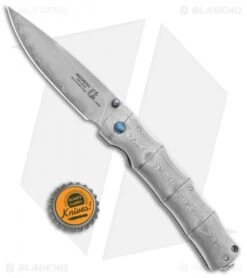 Mcusta Shinra Maxima Takeri Manual Knife Damasteel (3.75" Satin) MC-0202G -Elite Folds Mcusta Shinra Maxima Takeri Damasteel Manual MCU202G BHQ 112642 jr bottlecap