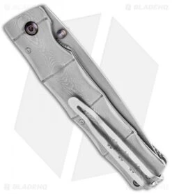 Mcusta Shinra Maxima Takeri Manual Knife Damasteel (3.75" Satin) MC-0202G -Elite Folds Mcusta Shinra Maxima Takeri Damasteel Manual MCU202G BHQ 112642 jr side