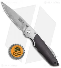 Mcusta Shinra Teana Folding Knife Black Pakkawood (2.625" Satin) MC-144G -Elite Folds Mcusta Shinra Teana folding Knife Pakkawood Satin MCU144G BHQ 104987 jr bottlecap