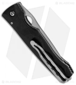 Mcusta Tactility Liner Lock Knife Black Micarta (3.75" Satin) MC-121 -Elite Folds Mcusta Tactility Black Micarta MC 0121 BHQ 12393 jr side