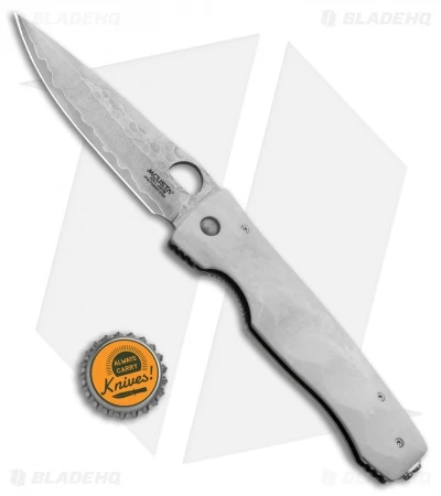 Mcusta Tactility Liner Lock Knife Ivory Corian (3.625" Hammered) 4 Mcusta Tactility Liner Lock Knife Ivory Corian (3.625" Hammered) - Image 4