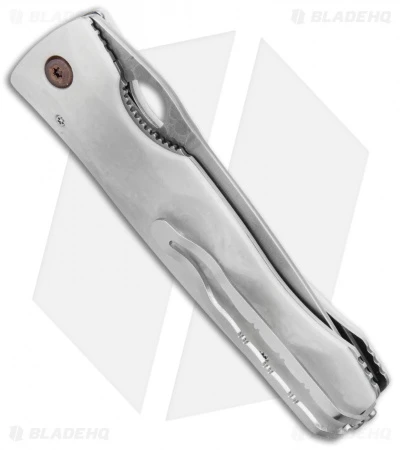 Mcusta Tactility Liner Lock Knife Ivory Corian (3.625" Hammered) 3 Mcusta Tactility Liner Lock Knife Ivory Corian (3.625" Hammered) - Image 3