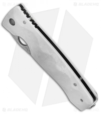 Mcusta Tactility Liner Lock Knife Ivory Corian (3.625" Hammered) 2 Mcusta Tactility Liner Lock Knife Ivory Corian (3.625" Hammered) - Image 2