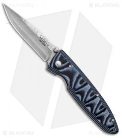 Mcusta Tactility Liner Lock Knife Blue Micarta (3.25" Damascus) MC-0010D