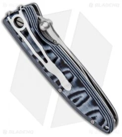 Mcusta Tactility Liner Lock Knife Blue Micarta (3.25" Satin) MC-0010V -Elite Folds Mcusta Tactility LL Blue Micarta Satin MCU10V BHQ 96145 jr side