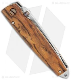 Mcusta Tactility Liner Lock Knife Ironwood (2.75" Damasteel) MC-0077DI -Elite Folds Mcusta Tactility LL Ironwood Damascus BHQ 96157 jr side