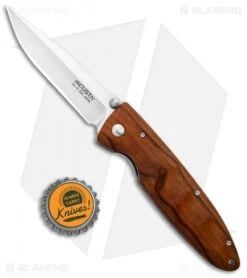 Mcusta Classic Wave Liner Lock Knife Iron Wood (3.5" Satin) MC-0018V -Elite Folds Mcusta Tactility LL Ironwood Satin MCU18V BHQ 96153 jr bottlecap