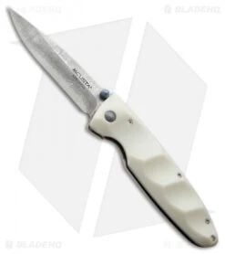 Mcusta Basic MC-25D Liner Lock Knife Ivory Corian (3.25" Damascus)