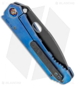 Medford 187DP Frame Lock Knife Dark Blue Anodized Ti (4.25" Black PVD) MKT -Elite Folds Medford 187DP FL Dark Blue Anodized Ti Black PVD BHQ 112432 jr side