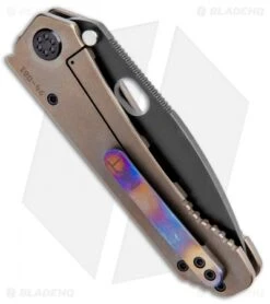 Medford 187DP Frame Lock Knife Tiger-Striped Flamed (4.25" DLC) MKT -Elite Folds Medford 187DP FL Tiger Striped Flamed DLC BHQ 112430 jr side