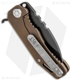 Medford 187F Frame Lock Flipper Knife Bronze Ti Tumbled (3.4" Black) MKT -Elite Folds Medford 187F FL Flipper Bronze Ti Tumbled Black MK001DPQ 36A1 SSCS Q4 BHQ 84524 jr side