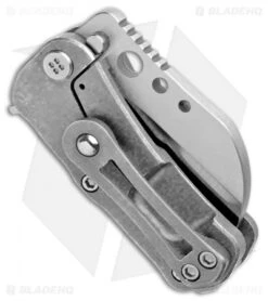 Medford Chunky Monkey Frame Lock Knife Tumbled Ti (2" Tumbled) MKT -Elite Folds Medford Chunky Monkey FL Tumbled Ti Tumbled BHQ 100898 jr side