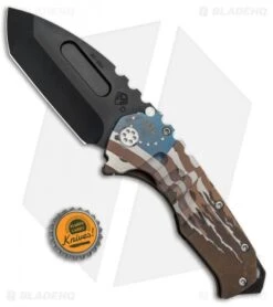 Medford Custom Praetorian T Knife Bronze Vintage Flag Ti (3.75" Black) MKT -Elite Folds Medford Custom Praetorian T Bronze Vintage flag Ti Black MK012DPT 02A1 BHQ 90996 jr bottlecap