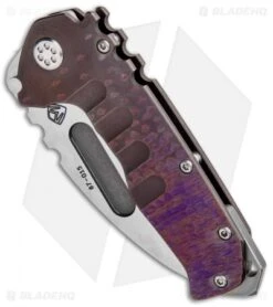 Medford Custom Praetorian T Knife Sculpted Purple Ti (3.75" Tumbled) MKT -Elite Folds Medford Custom Praetorian T Knife Sculpted Purple Tumbled MK012DTT 37A2 BHQ 89594 jr spine