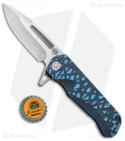 Medford Custom Proxima Knife Sculpted "Thornbush" Blue Ti (3.8" Tumbled) -Elite Folds Medford Custom Proxima FL Sculpted Blue Thorn Bush Ti Tumbled MK200ST 02AN BLU TB BHQ 92419 jr bottlecap