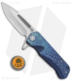 Medford Custom Proxima Knife Sculpted Light Blue Ti (3.875" Tumbled) MKT -Elite Folds Medford Custom Proxima FL Sculpted Purple Blue Ti Tumbled MK200ST 02AN BHQ 89583 jr bottlecap