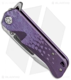 Medford Custom Proxima Frame Lock Knife Sculpted Purple Ti (3.875" Tumbled) MKT -Elite Folds Medford Custom Proxima FL Sculpted Purple Ti Tumbled MK200ST 02AN BHQ 89583 jr spine