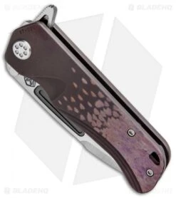Medford Custom Proxima Frame Lock Knife Sculpted Violet Ti (3.875" Tumbled) MKT -Elite Folds Medford Custom Proxima FL Sculpted Violet Ti Tumbled MK200ST 02AN BHQ 89582 jr spine