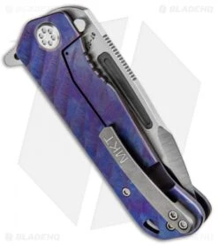 Medford Custom Proxima Knife Sculpted Violet Ano Ti (3.875" Tumbled) MKT -Elite Folds Medford Custom Proxima Sculpted Violet Ano Ti Tumbled MKT BHQ 90988 jr side
