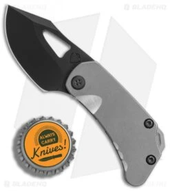 Medford Eris Frame Lock Knife Tumbled Titanium (2" Black PVD) -Elite Folds Medford Eris tumbled ti black PVD BHQ 78123 er bottlecap