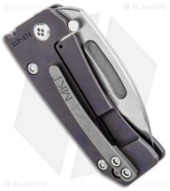 Medford Hunden Frame Lock Folding Knife Tumbled Violet Titanium (2.25" Satin) -Elite Folds Medford Hunden Ano Violet FL Tumbled MK203ST 38A3 BHQ 96690 jr side