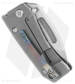 Medford Hunden Frame Lock Folding Knife Stripe-Flamed Titanium (2.25" Tumbled) -Elite Folds Medford Hunden FL Stripe Flamed Ti Tumbled BHQ 112493 jr side