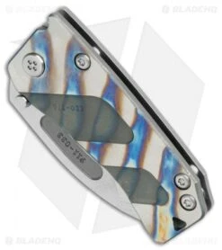 Medford Hunden Frame Lock Folding Knife Stripe-Flamed Titanium (2.25" Tumbled) -Elite Folds Medford Hunden FL Stripe Flamed Ti Tumbled BHQ 112493 jr spine