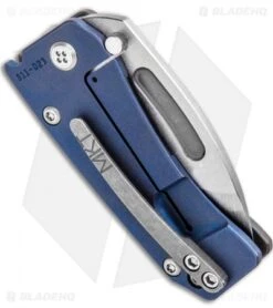 Medford Hunden Frame Lock Folding Knife Blue Flamed Titanium (2.25" Satin) -Elite Folds Medford Hunden Ti FL Blue Flamed Ano Tumbed MK203ST 03A1 BHQ 96699 jr side