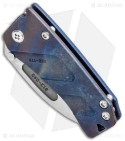 Medford Hunden Frame Lock Folding Knife Blue Flamed Titanium (2.25" Satin) -Elite Folds Medford Hunden Ti FL Blue Flamed Ano Tumbed MK203ST 03A1 BHQ 96699 jr spine