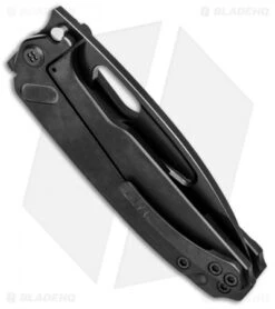 Medford Infraction Frame Lock Knife Blackout Titanium (3.6" S35VN Black) -Elite Folds Medford Infraction FL Blackout Ti Black BHQ 77211 jr side