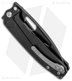 Medford Infraction Frame Lock Knife Black Titanium W/ Ti Backspacer (3.6" Black) -Elite Folds Medford Infractions FL Black Ti Backspacer Black MK031SP 30PV BHQ 89592 jr side